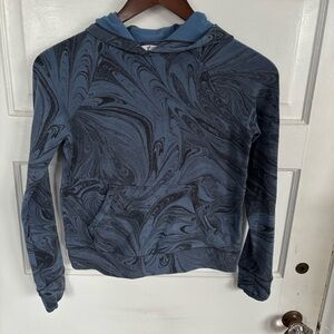 Athleta Girl Blue and Black Swirl Hoodie